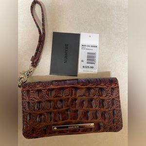 BRAHMIN Melbourne Collection Debra Crocodile-Embossed Wallet.